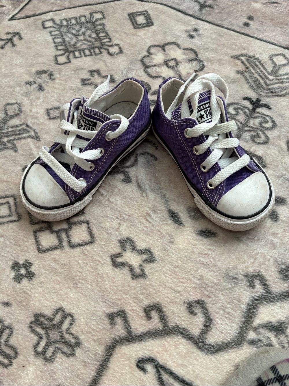 Converse Kids Purple Low Top Canvas Sneakers
